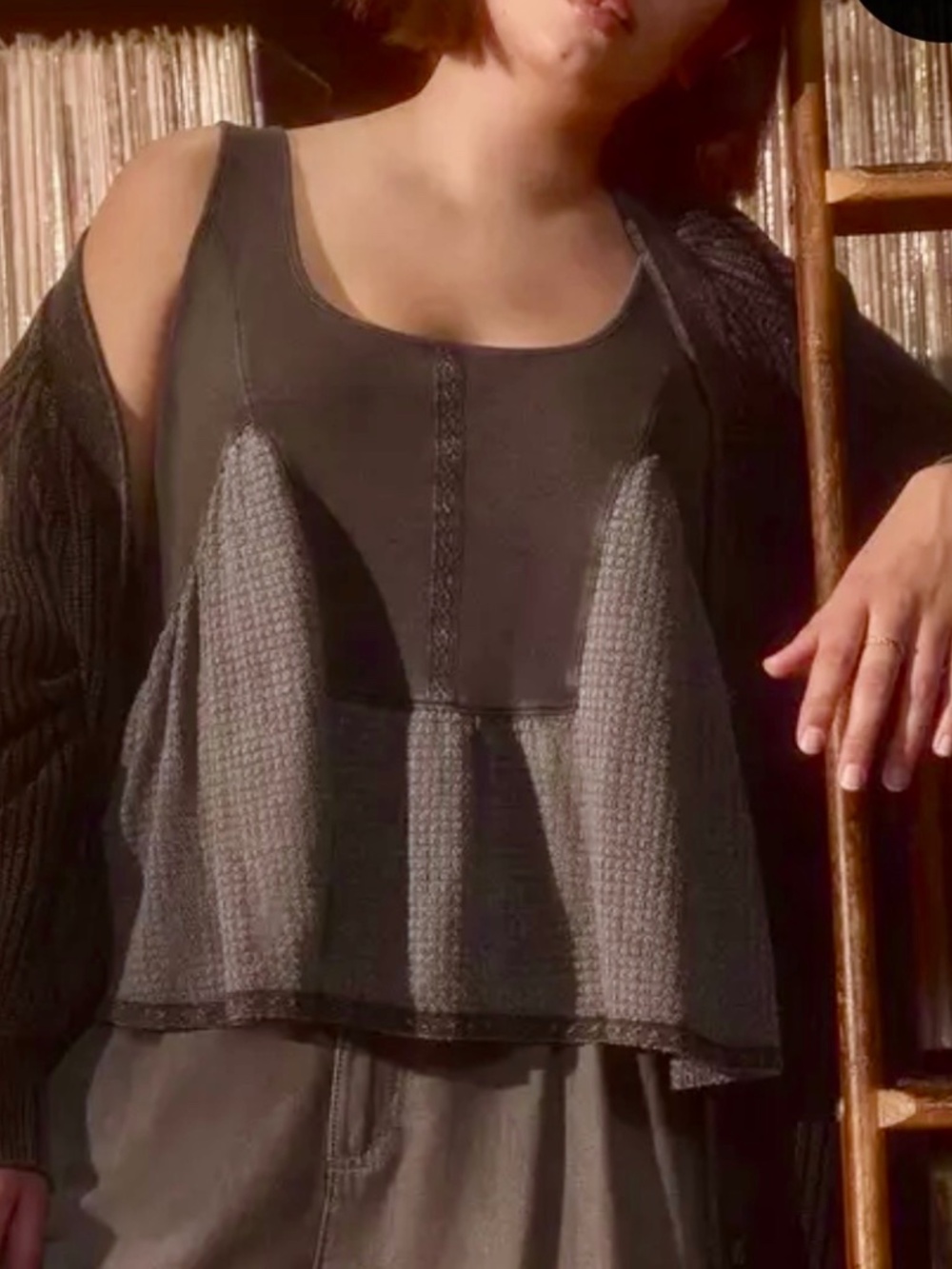 Torrid Festi Mixed fabric waffle tank 2 18/20